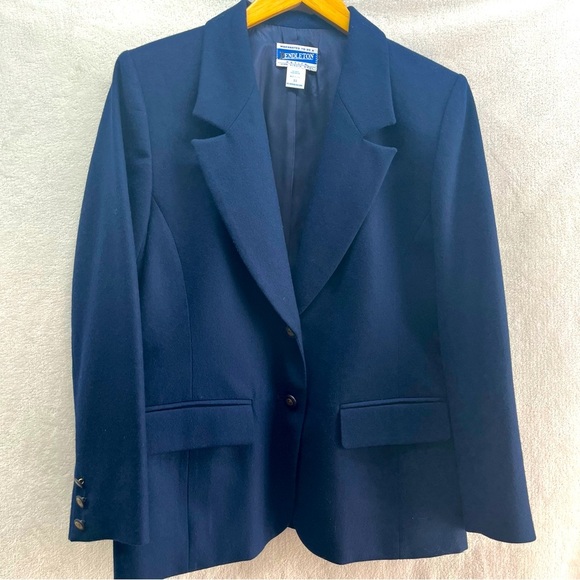 Vintage Pendleton 100% Virgin Wool Royal Blue Two Button Women's Blazer Size 10 - Picture 1 of 11